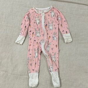 Little Sleepies Pink Bunny and Carrot Footie